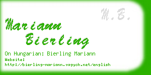 mariann bierling business card